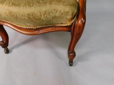 A Victorian mahogany balloon back armchair - 2