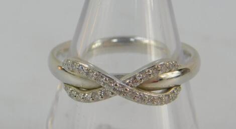 A Tiffany 18ct white gold and diamond infinity ring