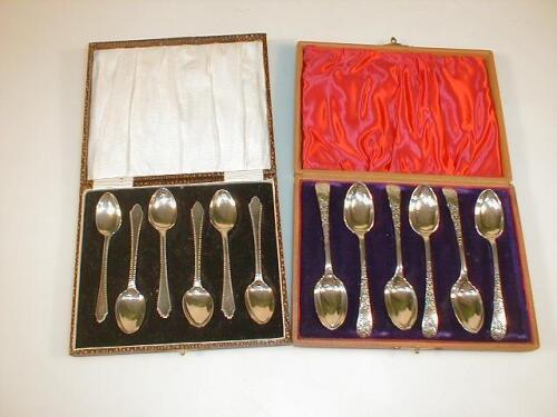 A set of six Edward VII silver teaspoons by John Round