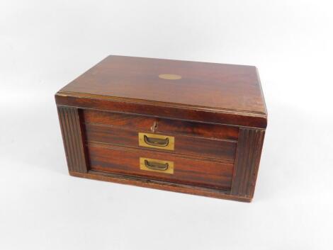 An early 20thC mahogany cutlery canteen box by Joseph Rogers & Son Ltd