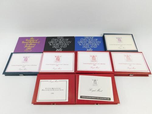 United Kingdom Proof Coin sets 1980-1989