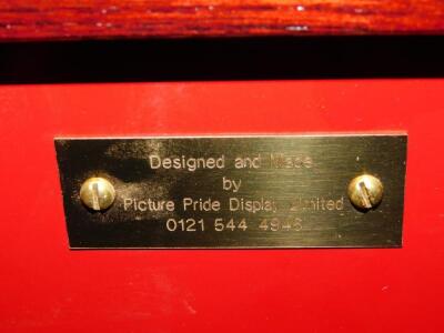 A red stained oak and laminate display cabinet - 3