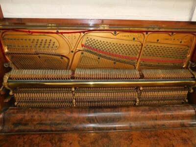 An F Stichel of Leipzig walnut cased upright piano - 2