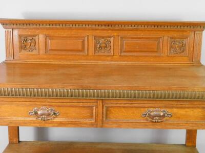 A Victorian oak buffet - 2