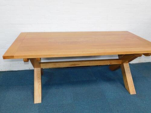 An oak refectory style dining table