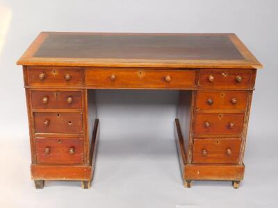 A Victorian mahogany twin pedestal desk