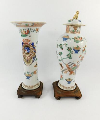 A Samson late 19thC armorial porcelain vase