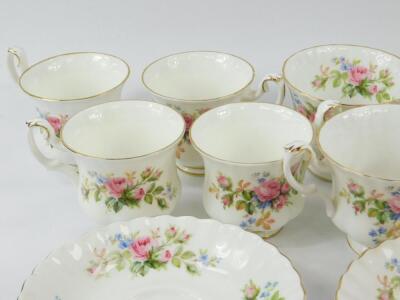 A Royal Albert porcelain part tea and coffee service decorated in the Moss Rose pattern - 2