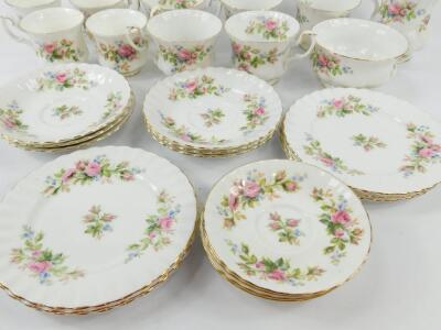 A Royal Albert porcelain part tea and coffee service decorated in the Moss Rose pattern - 4