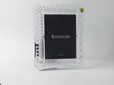 A Waterford cut glass strut photograph frame