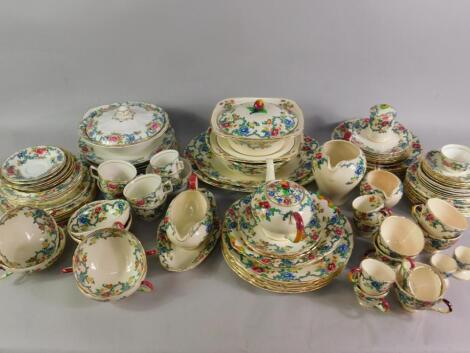 Royal Doulton Booths and Cauldon pottery and porcelain decorated in the Floradora pattern