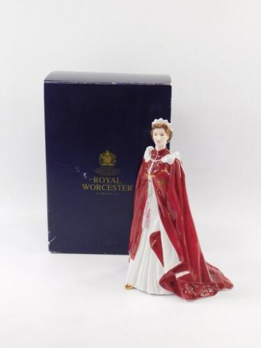 A Royal Worcester porcelain figure in celebration of The Queen's 80th Birthday 2006