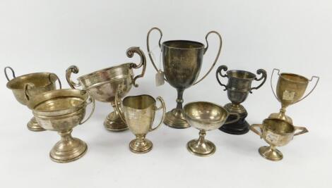 Seven George V silver sporting trophies