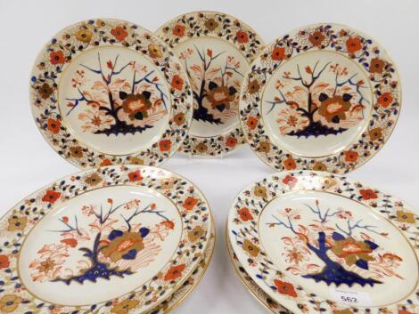 A set of seven Crown Derby porcelain plates