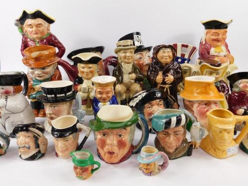 Sylvac Tony Wood Royal Doulton and other character jugs and teapots