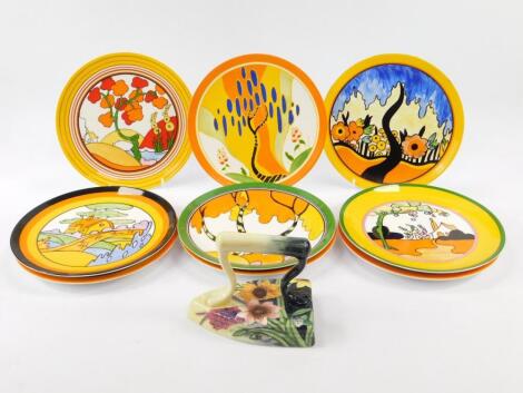 A set of nine Wedgwood Clarice Cliff Design limited edition plates