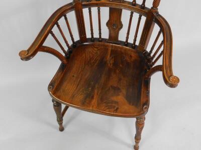 A Regency influence oak and elm Windsor chair - 2