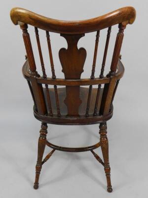 A Regency influence oak and elm Windsor chair - 4