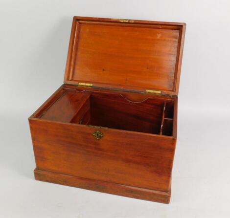 An Edwardian mahogany military style stationery box