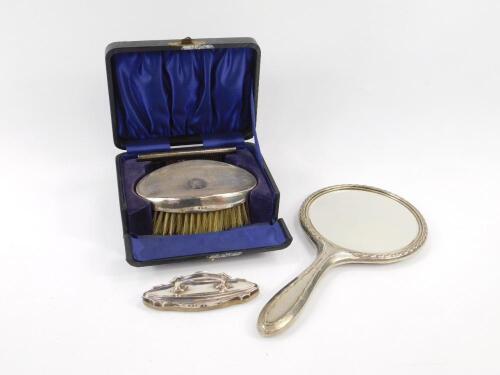 A George V silver backed hair brush and comb