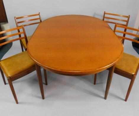 A G Plan oval teak extending dining table