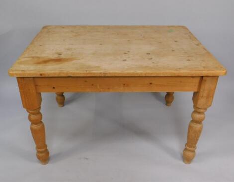 A pine kitchen table