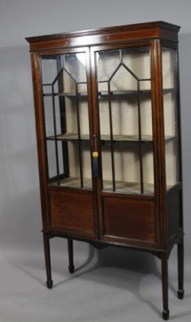 An Edwardian mahogany Sheraton revival display cabinet