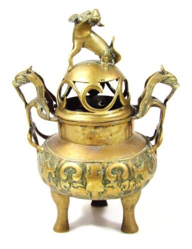 A Chinese bronze censer