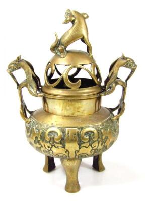 A Chinese bronze censer - 3