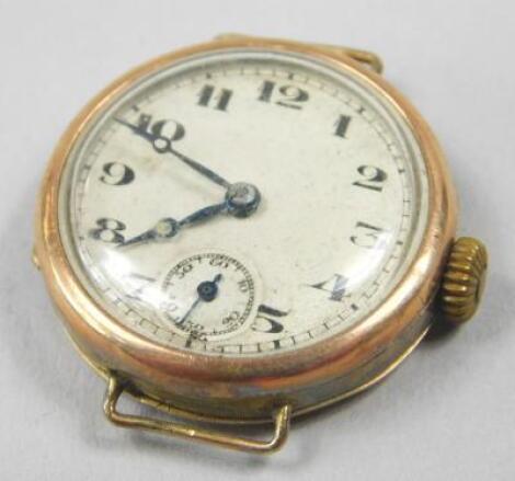 A 9ct gold watch head