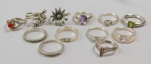 Various silver dress rings
