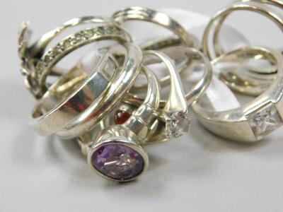 Various silver dress rings - 2