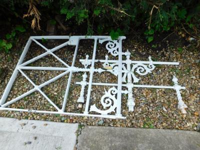 Two sections of Victorian wrought and cast iron balustrade