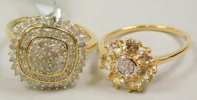 Two 9ct gold Gemtopia dress rings