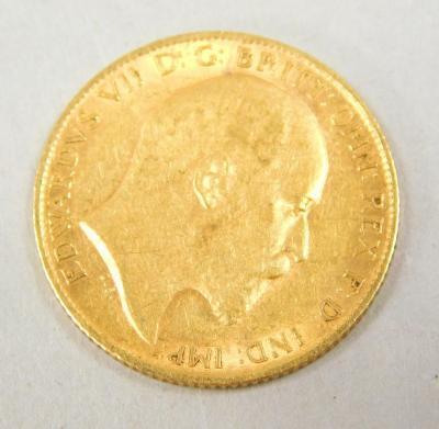 An Edward VII 1910 half gold sovereign