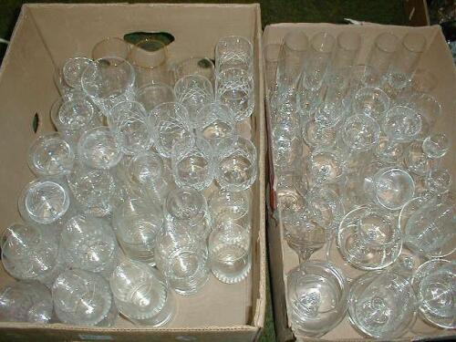 Various cut table glass and other drinking glasses