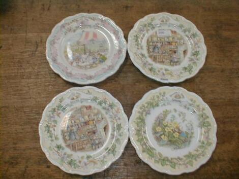 Four Brambly Hedge plates