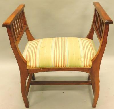 An early 20thC mahogany dressing stool