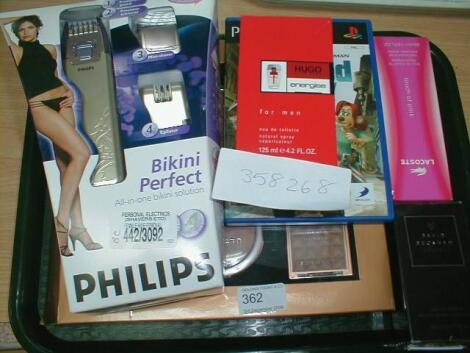 A Phillips shaver and perfume etc