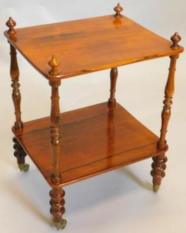 A Victorian rosewood two tier whatnot