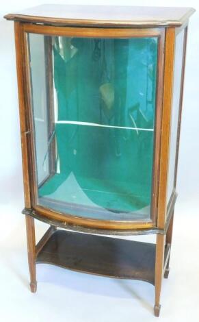 An Edwardian mahogany and boxwood strung display cabinet