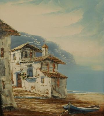 Vazquez (20thC). Mediterranean coastal scene