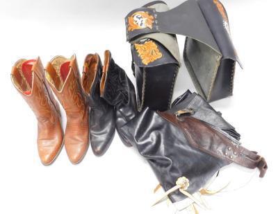 A collection of American related leather goods