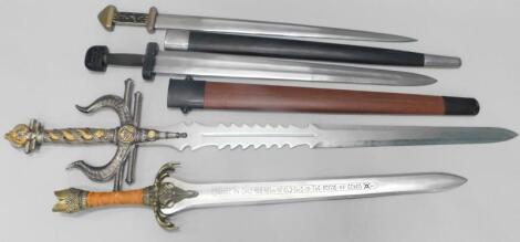 Four replica type swords