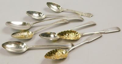 Miscellaneous silver and white metal spoons