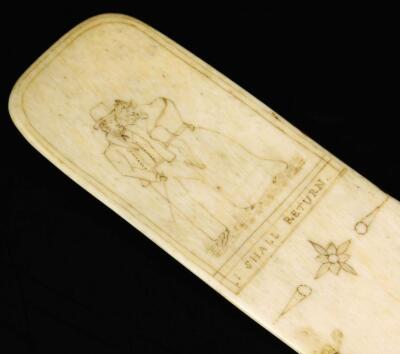 A Georgian scrimshaw stay busk - 2