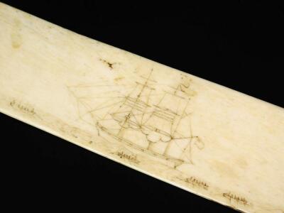 A Georgian scrimshaw stay busk - 3