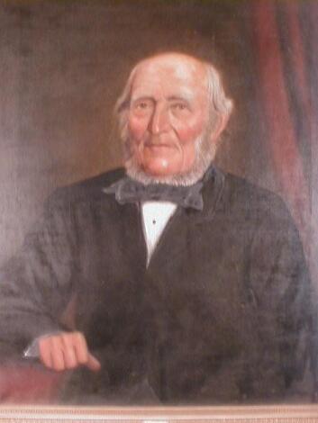 A 19thC gilt framed portrait of elderly bearded gentlemen in dress coat