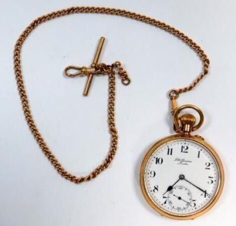 A J W Benson 9ct gold pocket watch