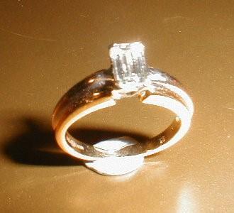 A solitaire diamond ring